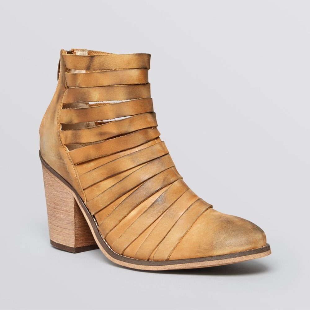Free People Tan Hybrid Strappy Booties